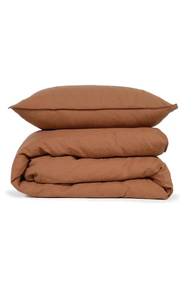 Pom Pom at Home Parker Linen Duvet Cover & Sham Set in Terra Cotta at Nordstrom