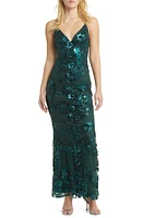 Lulus Shine Language Floral Sequined Lace Gown Shiny at Nordstrom,