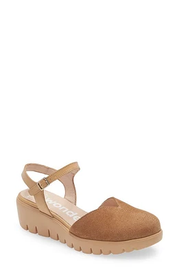 Wonders Ankle Strap Platform Pump in Sand Suede/Sand Leather at Nordstrom, Size 11Us