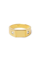 Argento Vivo Sterling Silver Signet Ring in Gold at Nordstrom, Size 11