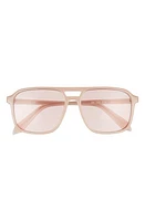 Quay Australia On the Fly 48mm Aviator Sunglasses in Pink /Pink at Nordstrom