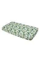 little unicorn Cotton Muslin Crib Sheet in Tropical Leaf at Nordstrom