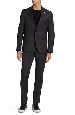 Ted Baker London Roger Extra Slim Fit Wool Suit Black at Nordstrom,