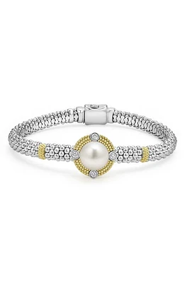 LAGOS Luna Freshwater Pearl & Diamond Lux Rope Bracelet in Silver at Nordstrom