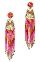 Deepa Gurnani Melba Beaded Fringe Drop Earrings in Fuchsia at Nordstrom