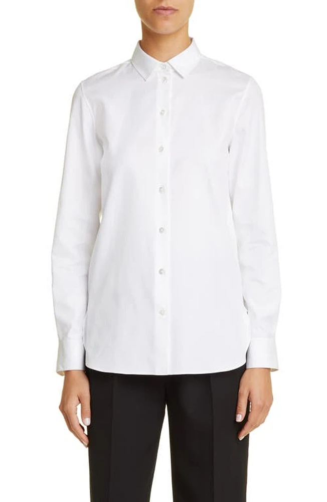 The Row Teti Cotton Button-Up Shirt White at Nordstrom,