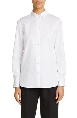 The Row Teti Cotton Button-Up Shirt White at Nordstrom,