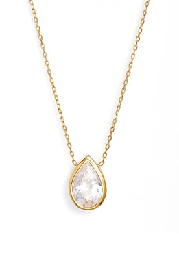 SHYMI Pear Cubic Zirconia Bezel Pendant Necklace in Gold/ at Nordstrom