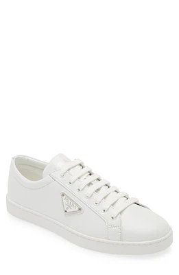 Prada Lane Triangle Logo Low Top Leather Sneaker at Nordstrom,