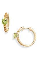 Bony Levy 14K Gold Peridot & Citrine Hoop Earrings in 14K Yellow Gold at Nordstrom