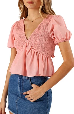 Petal & Pup Candice Peplum Top Pink at Nordstrom,