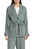 Masai Copenhagen Julietna Tie Waist Jacket Balsam Green at Nordstrom,