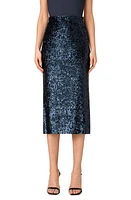 Akris Sequin Jersey Pencil Skirt 097-Navy at Nordstrom,