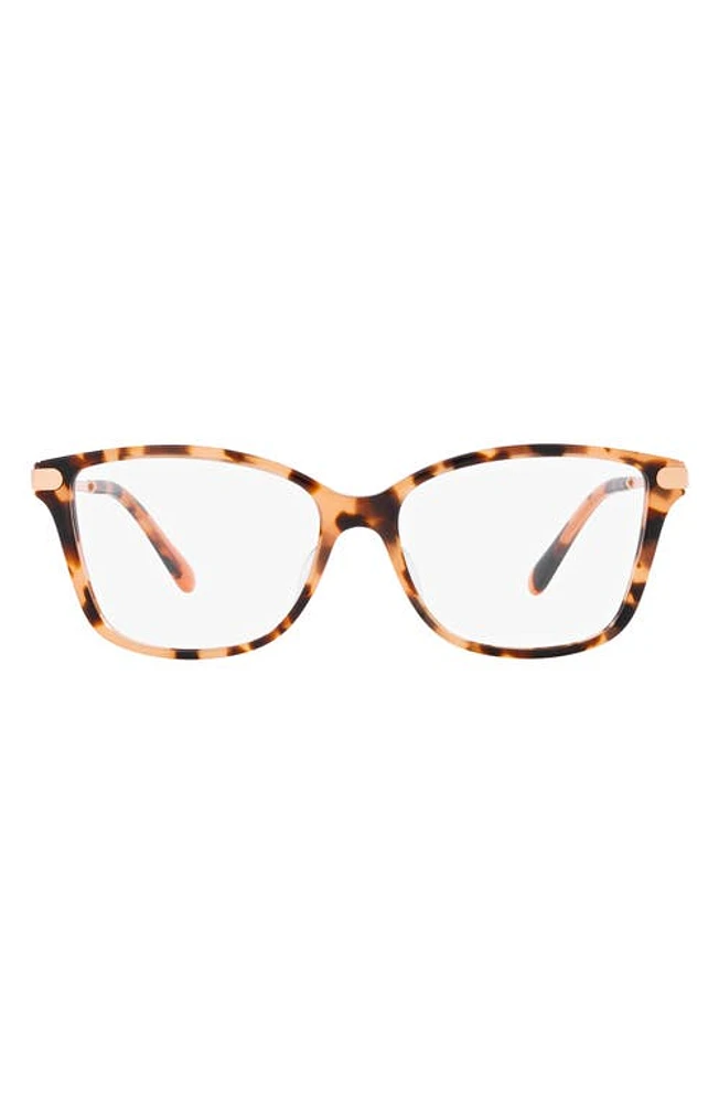 Michael Kors 55mm Round Optical Glasses in Pink Tortoise at Nordstrom