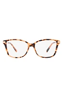 Michael Kors 55mm Round Optical Glasses in Pink Tortoise at Nordstrom