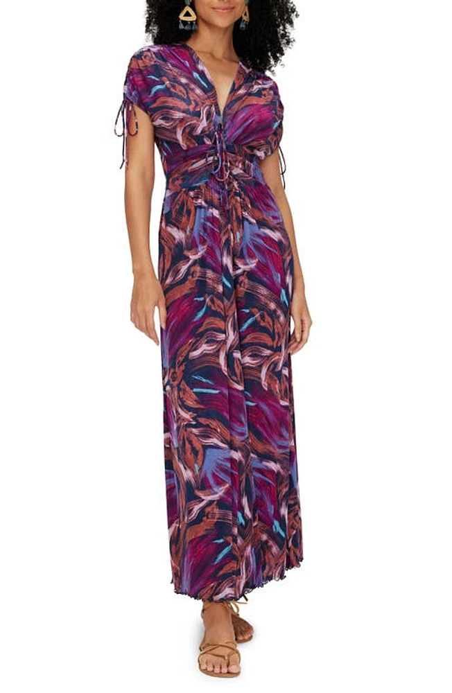 Diane von Furstenberg Reversible Maxi Dress Pome Pk/E Floral Mult Pk at Nordstrom,