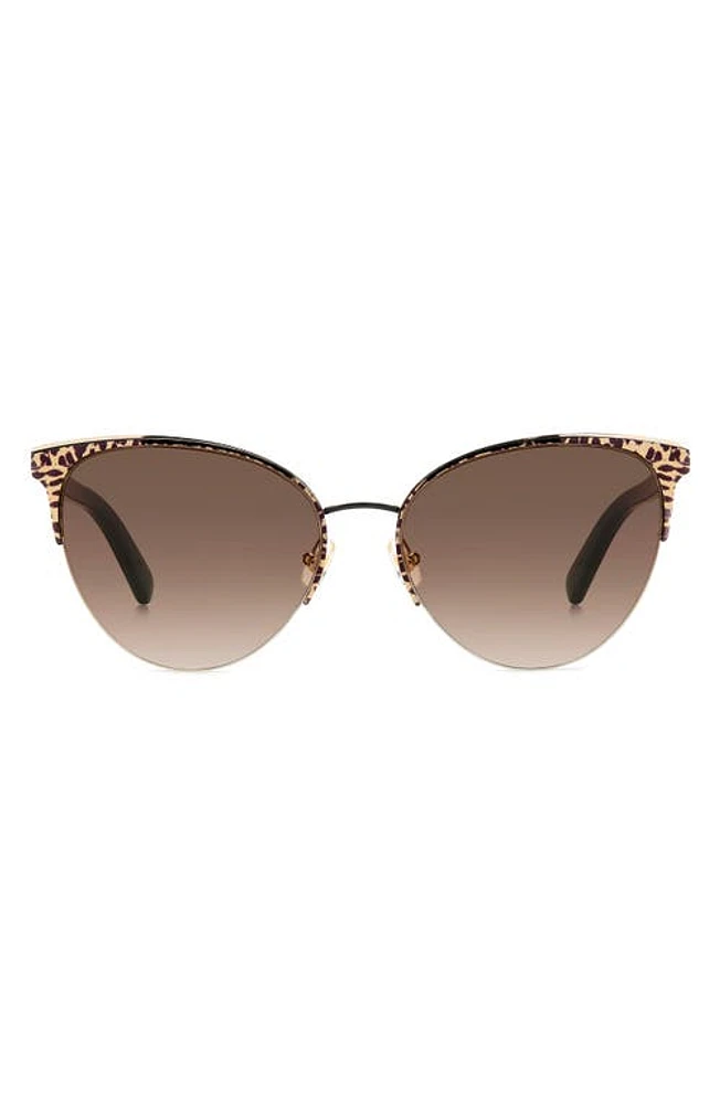 Kate Spade New York izara 57mm gradient cat eye sunglasses in Pattern Black/Brown Gradient at Nordstrom