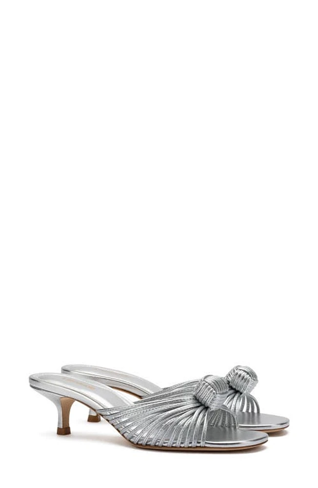 Larroudé Valerie Kitten Heel Slide Sandal Silver at Nordstrom,