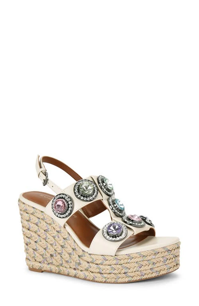 Kurt Geiger London Octavia Slingback Espadrille Platform Wedge Sandal Open White at Nordstrom,