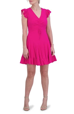 Eliza J Center Ruched A-Line Dress Hot Pink at Nordstrom,