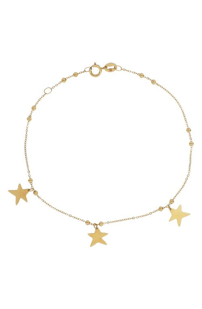 Bony Levy 14K Gold Star Charm Bracelet in Yellow Gold at Nordstrom, Size 7 In