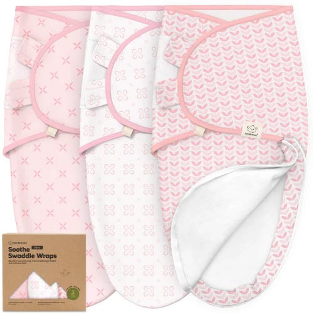 KeaBabies 3-Pack Soothe Zippy Swaddle Wrap in Blossom at Nordstrom, Size Medium