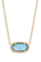 Kendra Scott Elisa Ridge Frame Pendant Necklace in Gold/Indigo Watercolor at Nordstrom