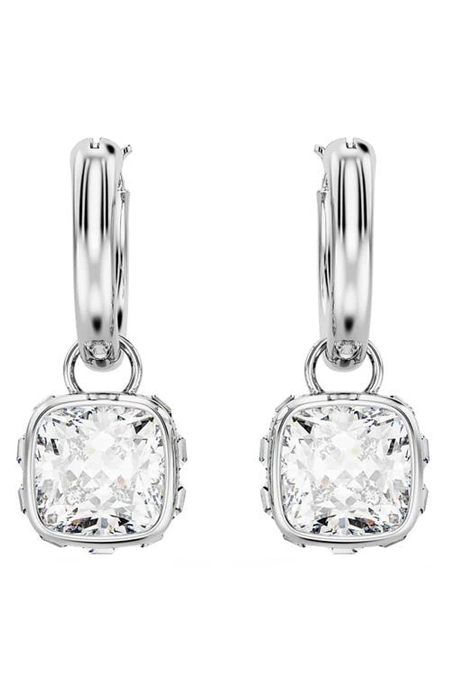 Swarovski Stilla Crystal Hoop Drop Earrings in Silver at Nordstrom