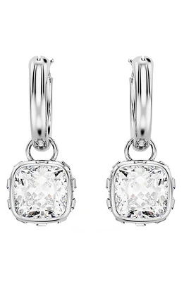 Swarovski Stilla Crystal Hoop Drop Earrings in Silver at Nordstrom