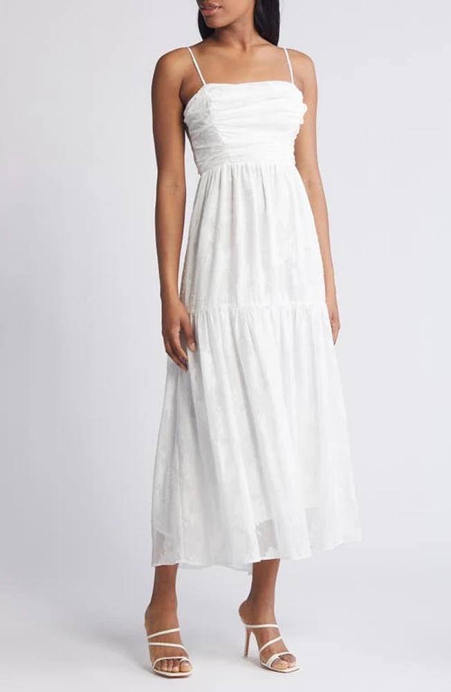 Chelsea28 Jacquard Bow Back Cutout Maxi Dress at Nordstrom,