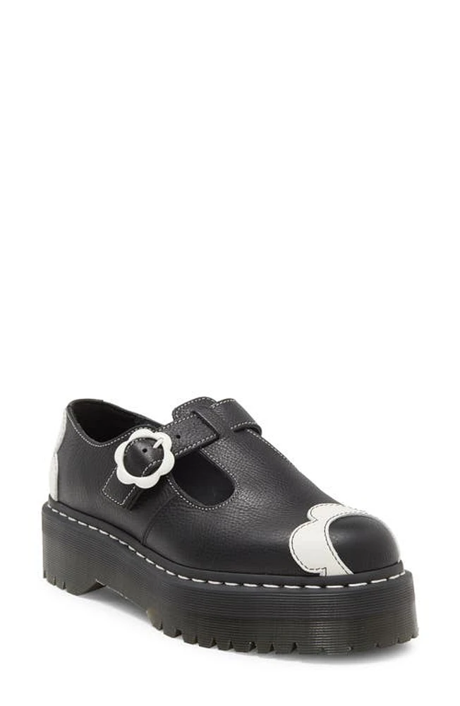 Dr. Martens Bethan T-Bar Platform Shoe Black/White Pisa at Nordstrom,