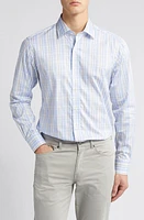 Peter Millar Viggo Plaid Button-Up Shirt Blue Frost at Nordstrom,