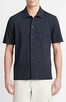 Vince Variegated Jacquard Knit Short Sleeve Button-Up Shirt at Nordstrom,