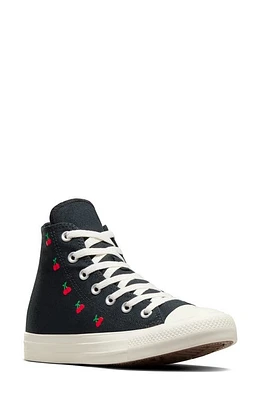 Converse Chuck Taylor All Star High Top Sneaker Black/Egret/Red at Nordstrom,