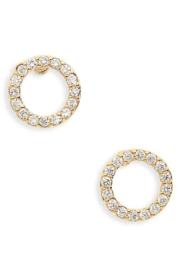 Estella Bartlett Pavé Crescent Moon Stud Earrings in Gold at Nordstrom