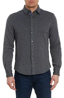 Robert Graham Elkins Tweed Jacquard Knit Button-Up Shirt in Navy at Nordstrom, Size Small