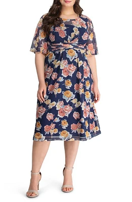 Kiyonna Katarina Floral Party Dress Brushed Florals at Nordstrom,