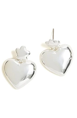 Madewell Puffy Heart Statement Earrings in Polished Silver at Nordstrom