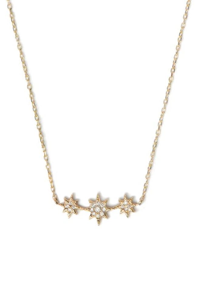 Anzie North Star Curve Diamond Pavé Necklace in Gold at Nordstrom, Size 16 In