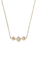 Anzie North Star Curve Diamond Pavé Necklace in Gold at Nordstrom, Size 16 In