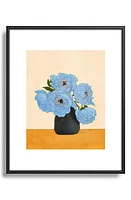 Deny Designs Bouquet Gift Blue Framed Art Print in Cream at Nordstrom