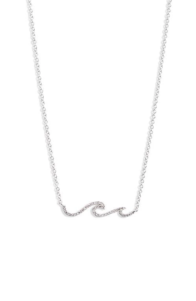 Meira T Diamond Mini Wave Bar Necklace in White Gold at Nordstrom, Size 18