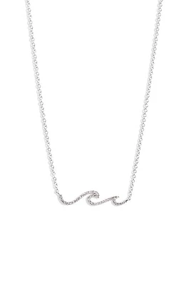 Meira T Diamond Mini Wave Bar Necklace in White Gold at Nordstrom, Size 18