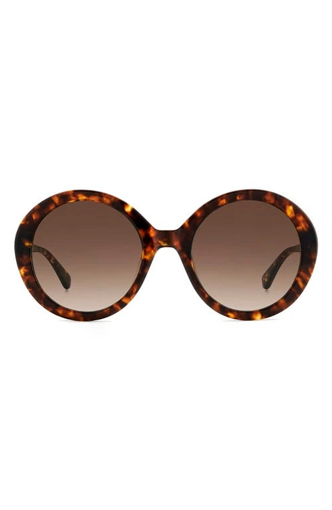 Kate Spade New York zya 55mm gradient round sunglasses in Havana/Brown Gradient at Nordstrom