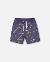 Deux Par Deux Baby Boy's French Terry Short Blue Printed Scooters at Nordstrom