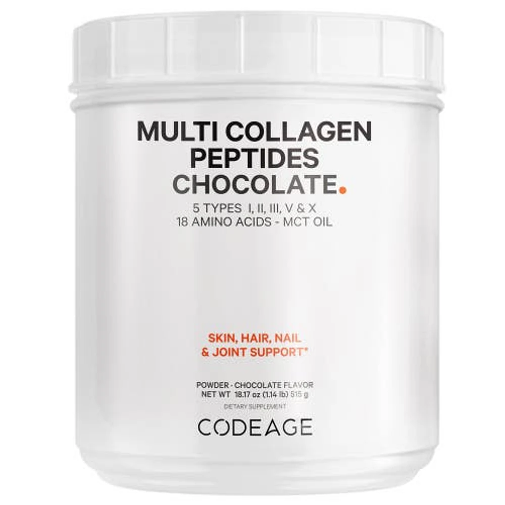 Codeage Multi Collagen Peptides Protein Powder Chocolate Cocoa, MCT Oil Powder Amino Acids, 18.16 oz in White at Nordstrom