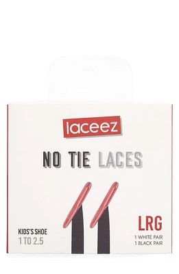 Laceez Kids' 2-Pack No-Tie Shoelaces in Black And White at Nordstrom, Size Large