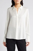 KOBI HALPERIN Renana Perforated Stretch Silk Shirt at Nordstrom,