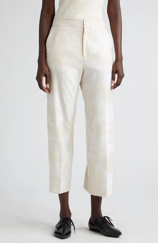 BITE Studios Cheval Jacquard Wool Crop Pants Limestone Print at Nordstrom, Us