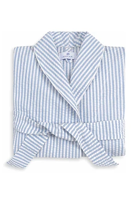 Matouk Matteo Stripe Robe in Azure at Nordstrom